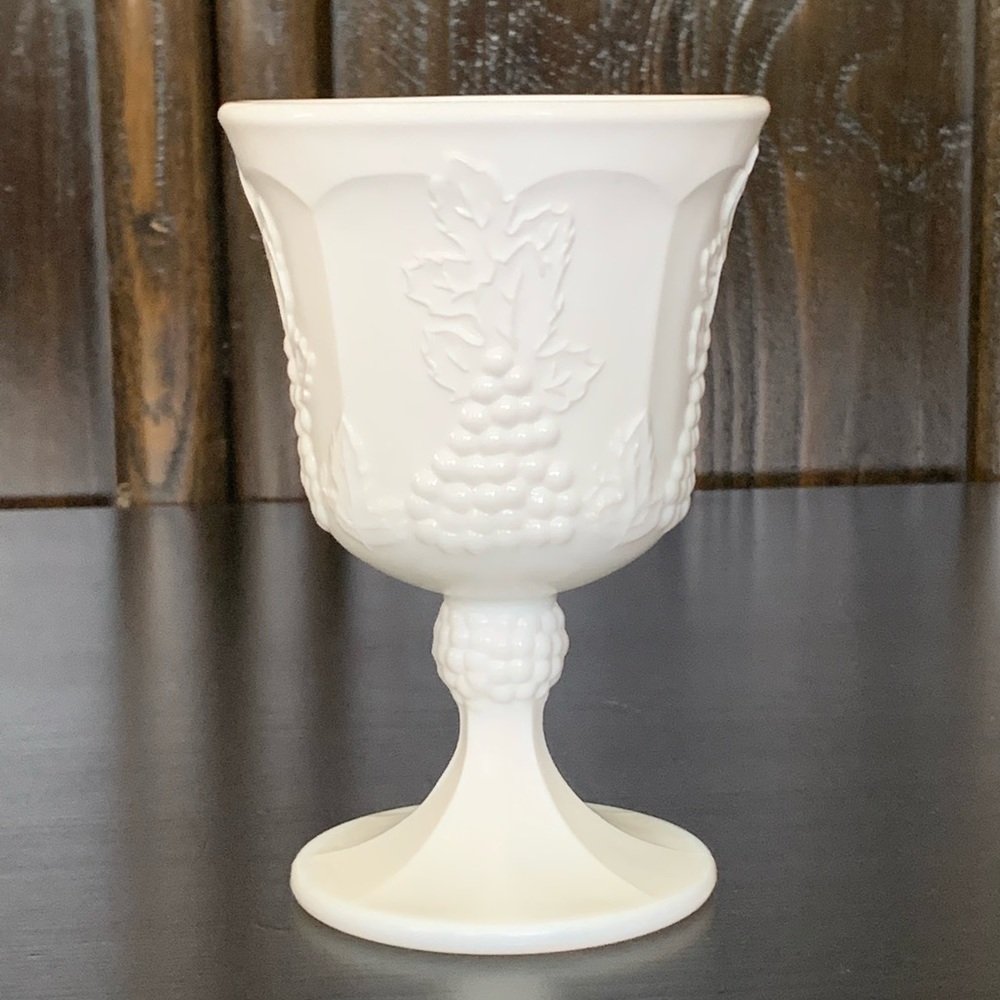 Colony Harvest Milk Glass Water Goblet